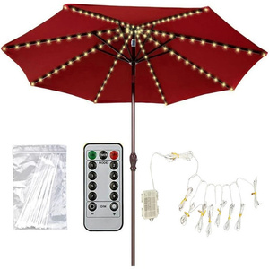 IP67 Umbrella Lights 104 LED-Lichterketten Batterie betriebene 8-Modus-Fernbedienung für Garten-Sonnenschirm-Camping zelt im Freien - Product Image 4