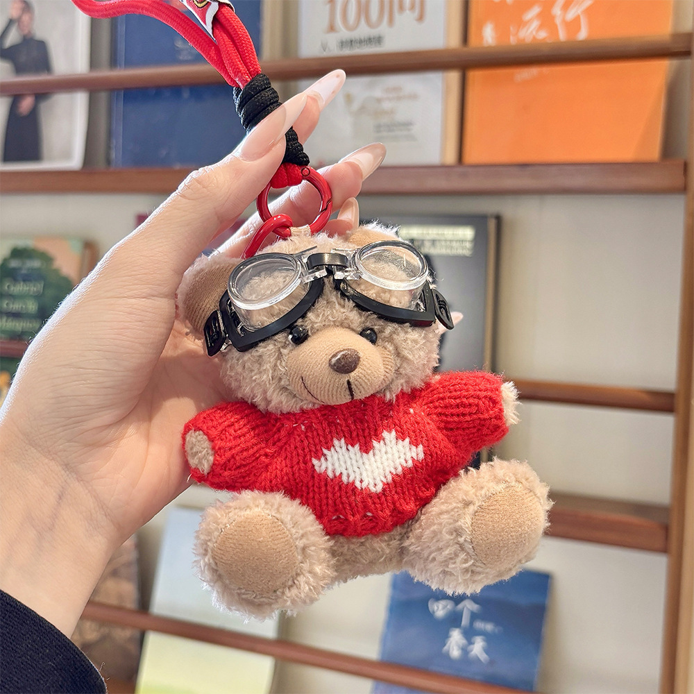 con gafas ropa roja blanco amor cordón rojo