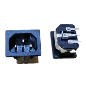C14电源插座，带铁架交流10A 250V IEC 320 3针公电源入口面板安装，用于PDU机柜不间断电源服务器