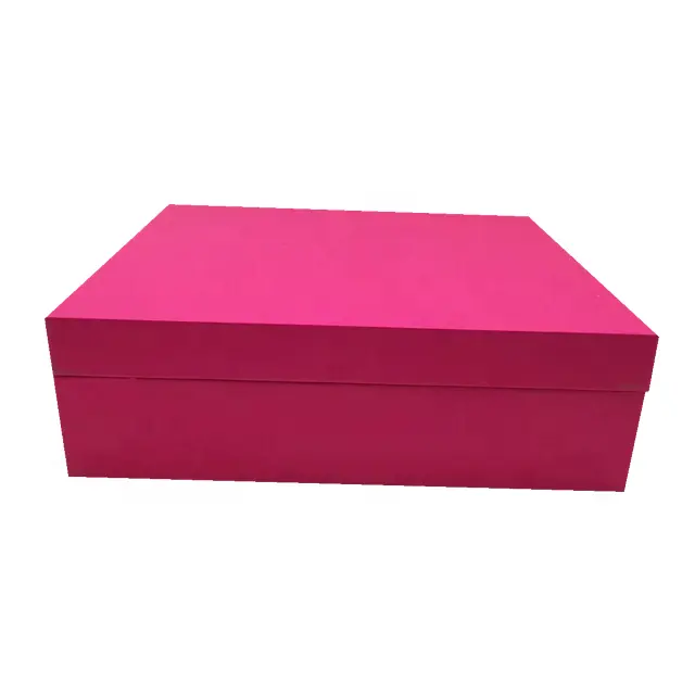 Boîte de papier personnalisée en usine, luxe, rose, pliable, magnétique, avec couvercle et fond