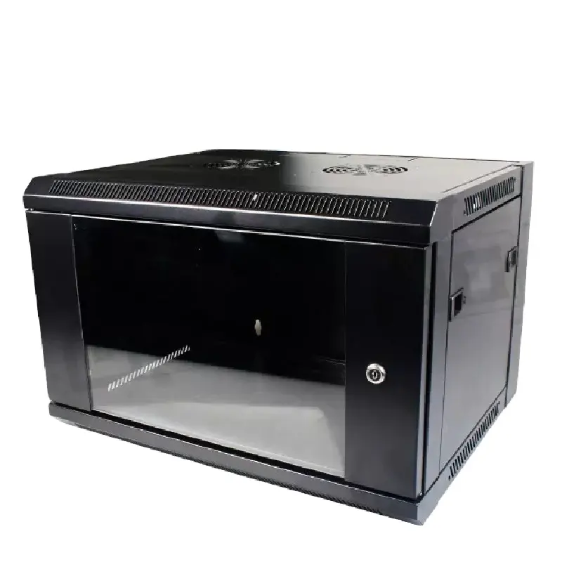 Rack di rete nero per esterni personalizzato OEM 19 pollici 6u 9u 12u armadio di rete per Server con montaggio a parete a sezione singola