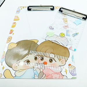 专业工厂定制半透明彩色印花文具闪光亚克力钥匙扣 - Product Image 4