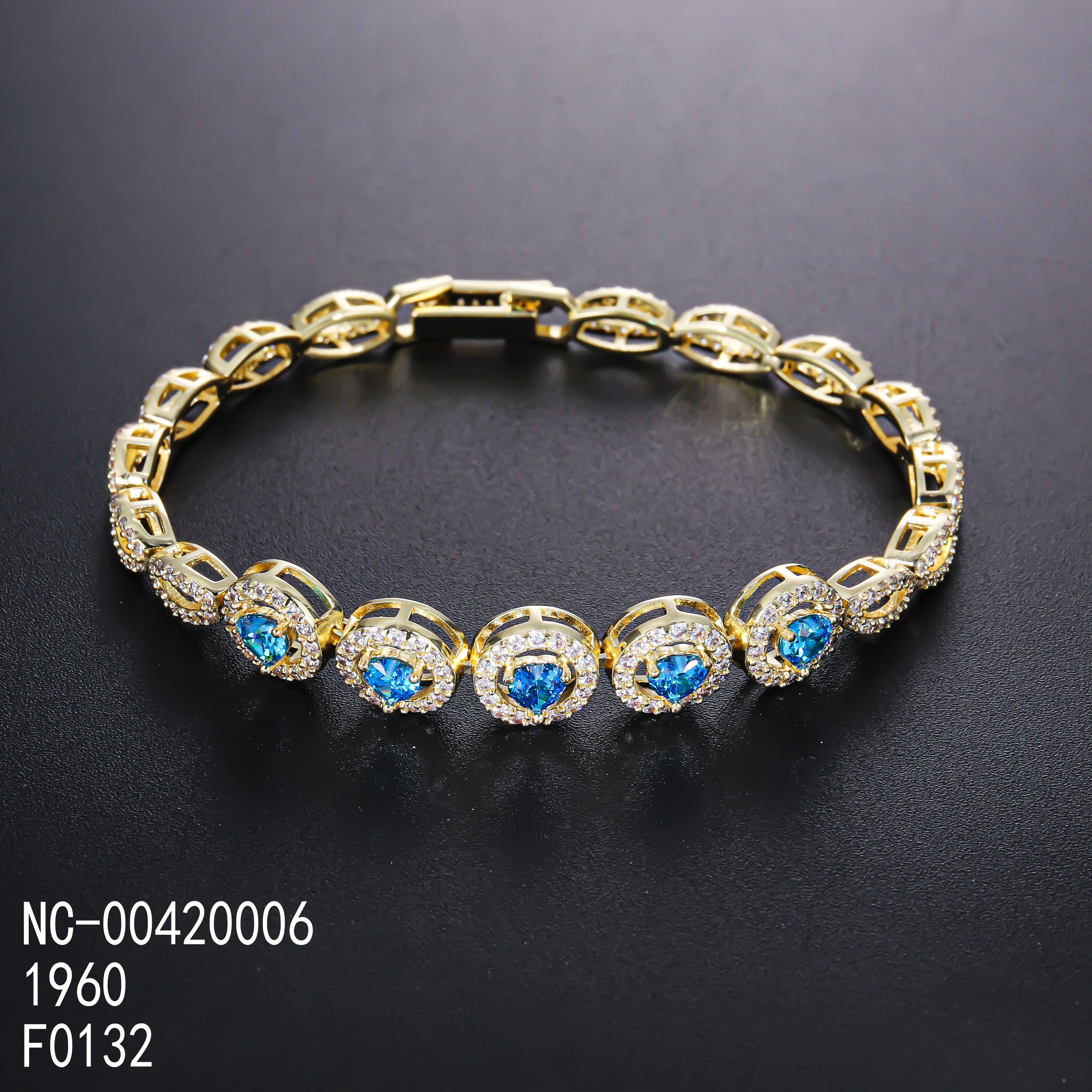 14K Gold Plated+Blue