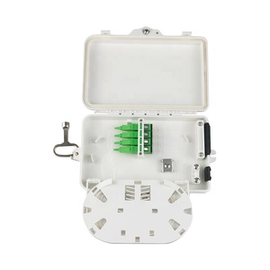 Caja de distribución de 4 vías, caja de empalme de fibra óptica ABS FTTH telecom