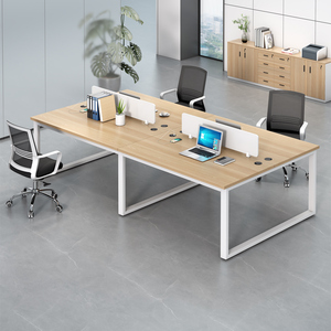 <strong>Customized</strong> Modular Office Furniture 4 Way <strong>Computer</strong> <strong>Desk</strong> Workstation With Cpu and Keyboard - Product Image 4