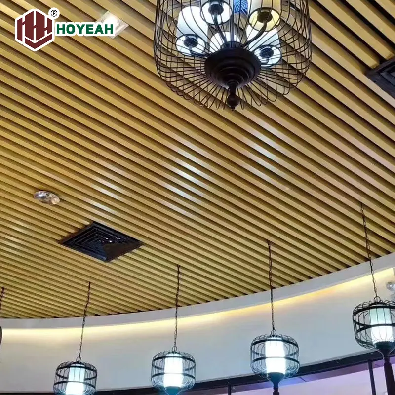 HOYEAH 5030 WPC decorazione in alluminio coestruso quadrato tubo di legno composito impermeabile esterno rivestimento della parete interna del soffitto