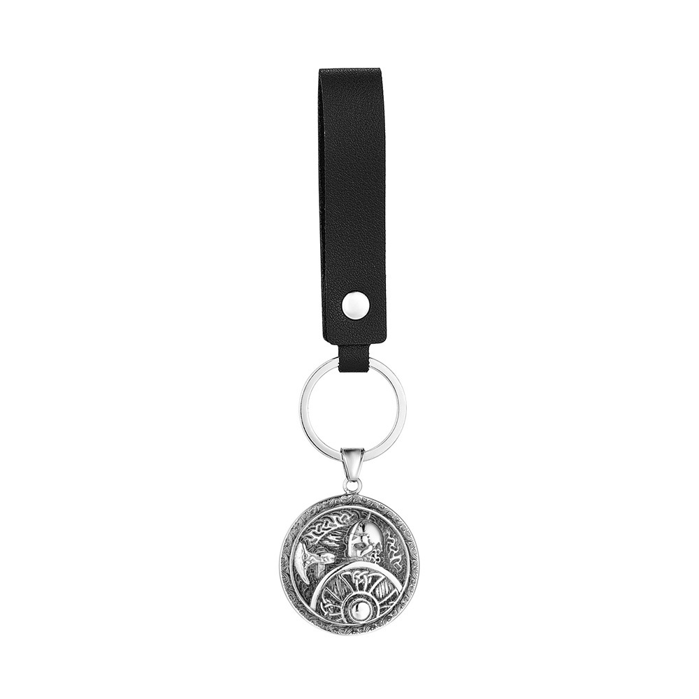 Steel-colored pendant leather style