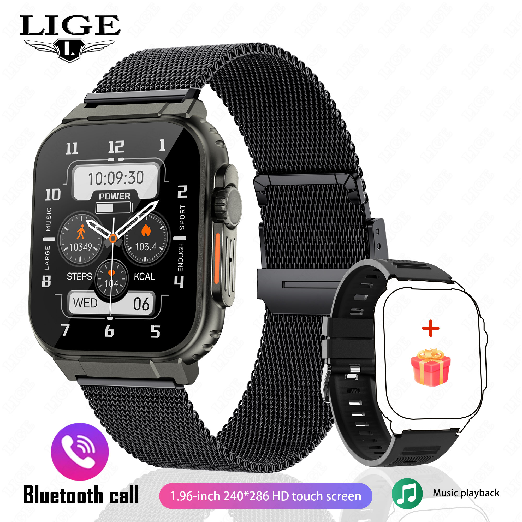 C - Black steel mesh +gift strap