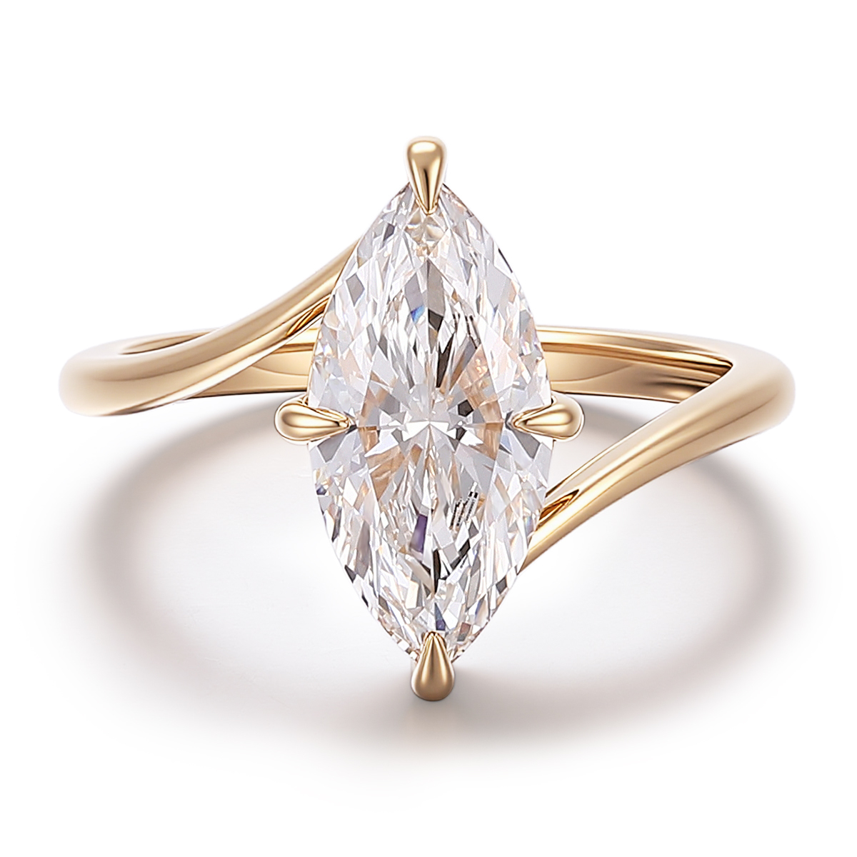 Bague en or massif 18 carats avec diamant de laboratoire