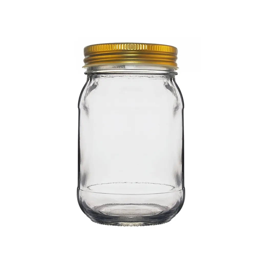Imballaggio di berlino barattolo di miele con tappo in alluminio universale da 425ml barattolo di crema di marmellata di vetro rotondo trasparente a basso prezzo