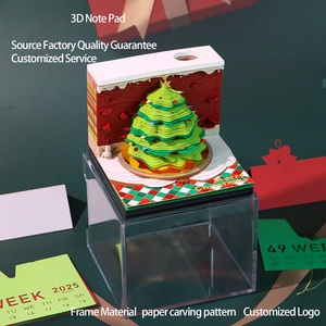 Calendario 2025 Bloc de notas Regalo de la novedad Tear-Off Iluminado Estilo de árbol de Navidad Regalo personalizable de Navidad Bloc de notas 3D - Product Image 6