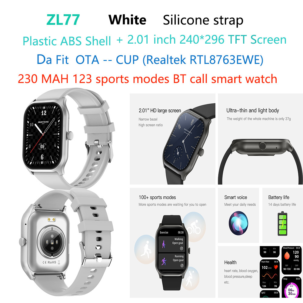 ZL77-dafit-phone-smart-watch bianco