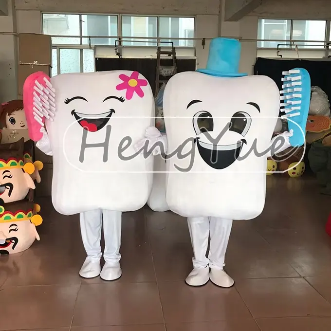 Dente bianco spazzolino da denti mascotte In magazzino personaggio della festa zampa cane pattuglia mascotte Costume bambini compleanno Cosplay mascotte panno peluche