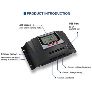 48v 12v 30A 40A 50A 60A pwm太阳能充电控制器太阳能充电升压型控制器 - Product Image 2