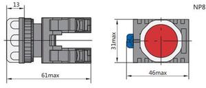 Chint NP8-S çift başlı düğme AC 110V ~ 220V 3A 6A endüstriyel kontrol devresi push button anahtarları - Product Image 6