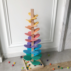 Nuovo arrivo creativo legno canto albero di marmo corsa arcobaleno suono albero di apprendimento educativo in legno giocattolo per bambini - Product Image 5