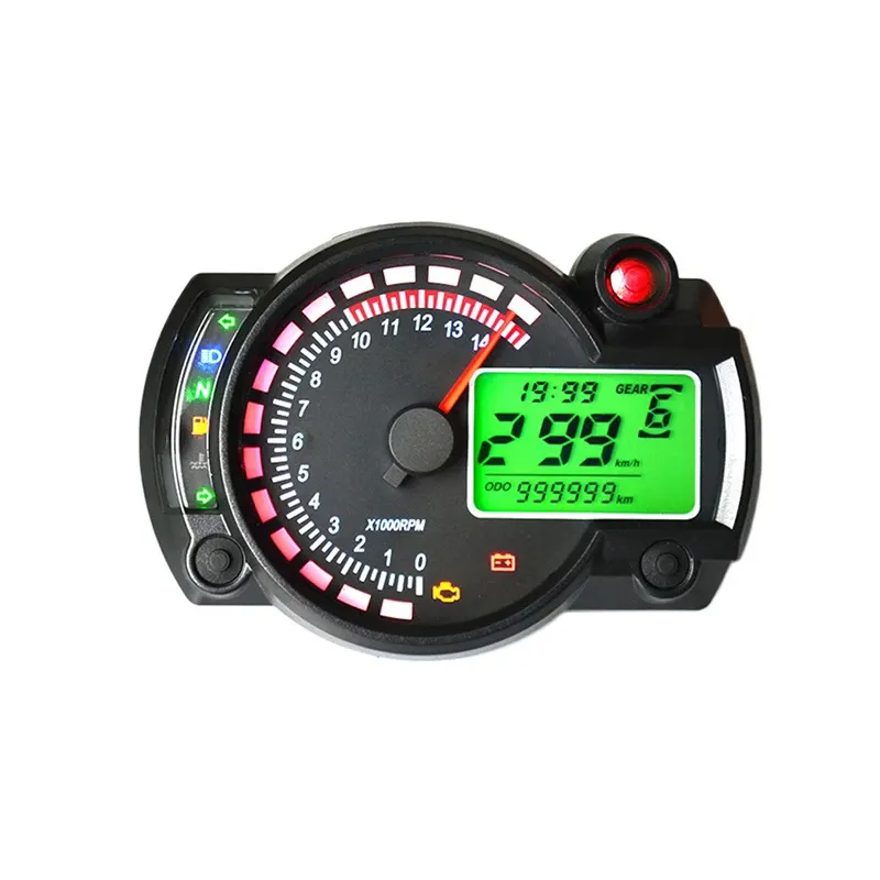 Speedometer Odometer Sepeda Motor LCD Universal RX2N Instrumen Dapat Disesuaikan Maks 299Km/Jam Tampilan LCD Digital Speedometer