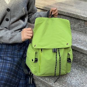 BESTELLA Casual Lightweight <strong>Nylon</strong> Backpack Soft Solid Color <strong>String</strong> Closure Drawstring Durable Daily Use Unisex Student Backpack - Product Image 3