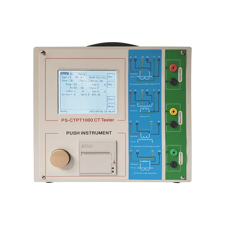 Dispositivo de análisis eléctrico PUSH Ct Pt, probador de transformador de corriente, probador de características de voltaje y amperios, analizador Ct Pt, prueba de ejecución