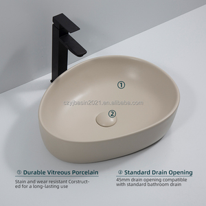 Artisan Crafted Oval Basin Forest Green Glaze Vessel <strong>Sink</strong> <strong>with</strong> <strong>Overflow</strong> Function &amp; Easy-Clean Coating - Product Image 5
