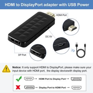 Adaptador convertidor HDMI a DisplayPort, 4K, 60Hz, con alimentación USB, Adaptador convertidor HDMI a DP para sistemas equipados HDMI - Product Image 2