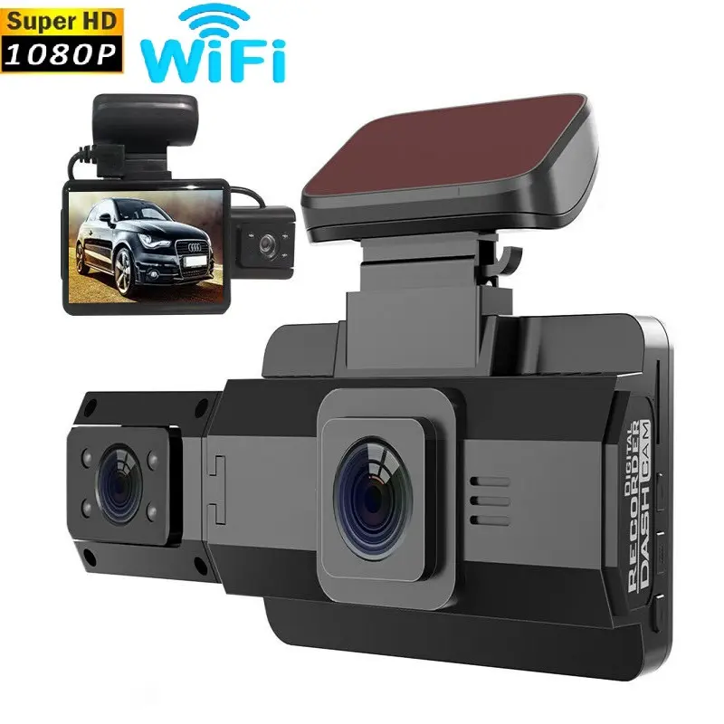 Dash Cam da 3 pollici per auto Black Box HD 1296P videoregistratori per auto con WIFI Night Vision G-sensor registrazione in Loop telecamera DVR per auto