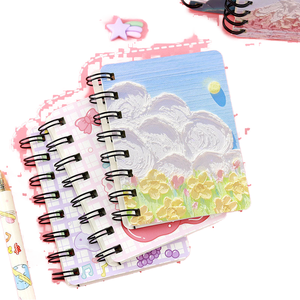Bloc de notas de oficina portátil A7, 80 hojas, cuaderno encuadernado en espiral, diario, cubierta de papel al por mayor con bobina antivuelco, Mini bolsillo para estudiantes Opp - Product Image 1