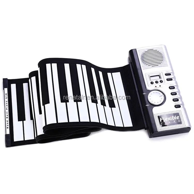 Foldable Diatonic Electronic Roll Up Piano Portable Flexible 61 Keys Silicone MIDI Digital Roll-Up Keyboard Piano