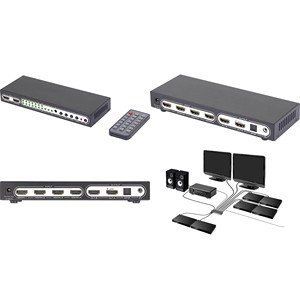 Interruptor de matriz HDMI profesional de 6 puertos SpeaKa con función de imagen en imagen, con control remoto UHD (940910039069)