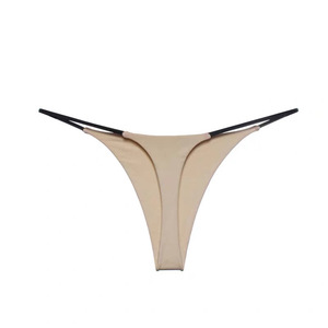 Ropa interior personalizada para mujer, tangas de corte alto con Logo OEM ODM, sin costuras, de licra, letras estampadas - Product Image 2