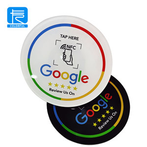 Custom Acrylic NFC Bar Menu Sticker Google <strong>Facebook</strong> square Round Review Us on google Review Plate Table Sticker