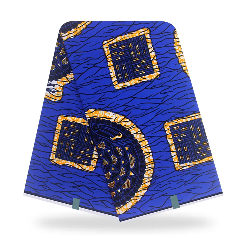 Wax africaine, tissu imprimé nigérian 100% coton, 6 Yards, bleu, haute qualité, brocart, BATIK, 1kg