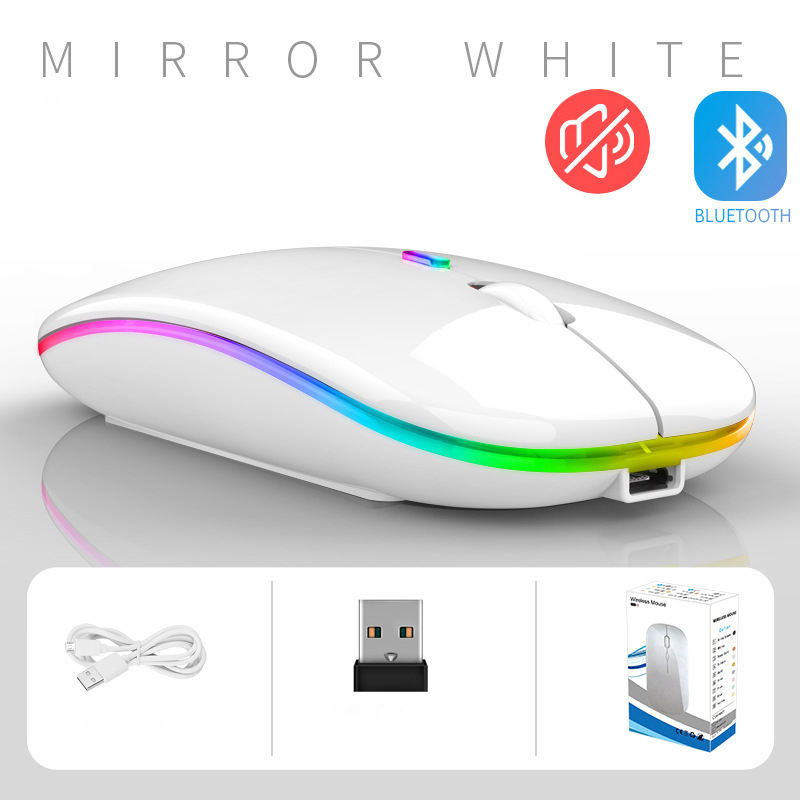 Edición luminosa blanca, modo triple Bluetooth 2.4G, silencioso.