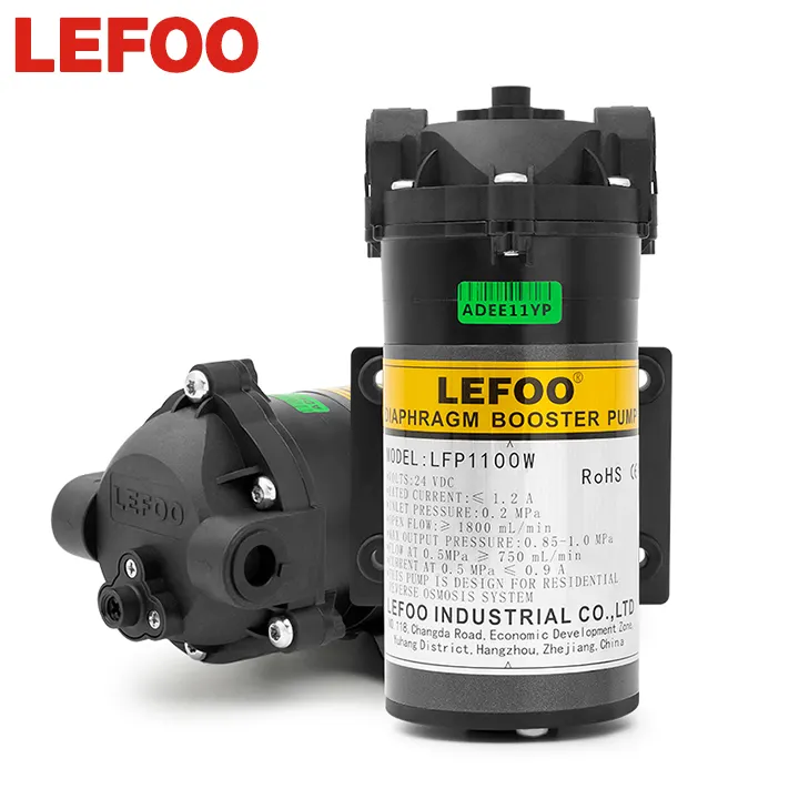 LEFOO Pompa Membran Booster RO, Pompa Diafragma 24 Volt 100 GPD Mundur Membran Osmosis