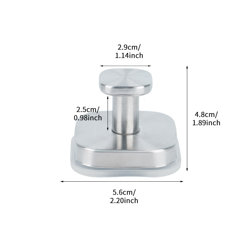 304 Stainless Steel Square Suction Cup - Silver