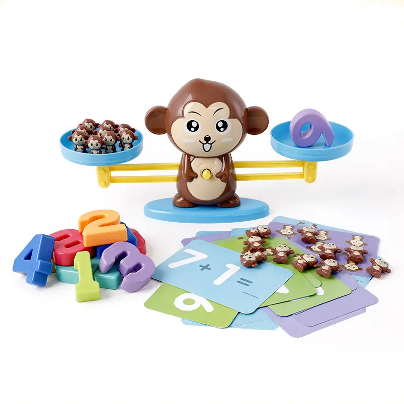 Macaco, gato, cachorro balança digital de contagem de jogo de matemática matemática da primeira infância brinquedos de matemática para crianças Brinquedos Educativos Pré