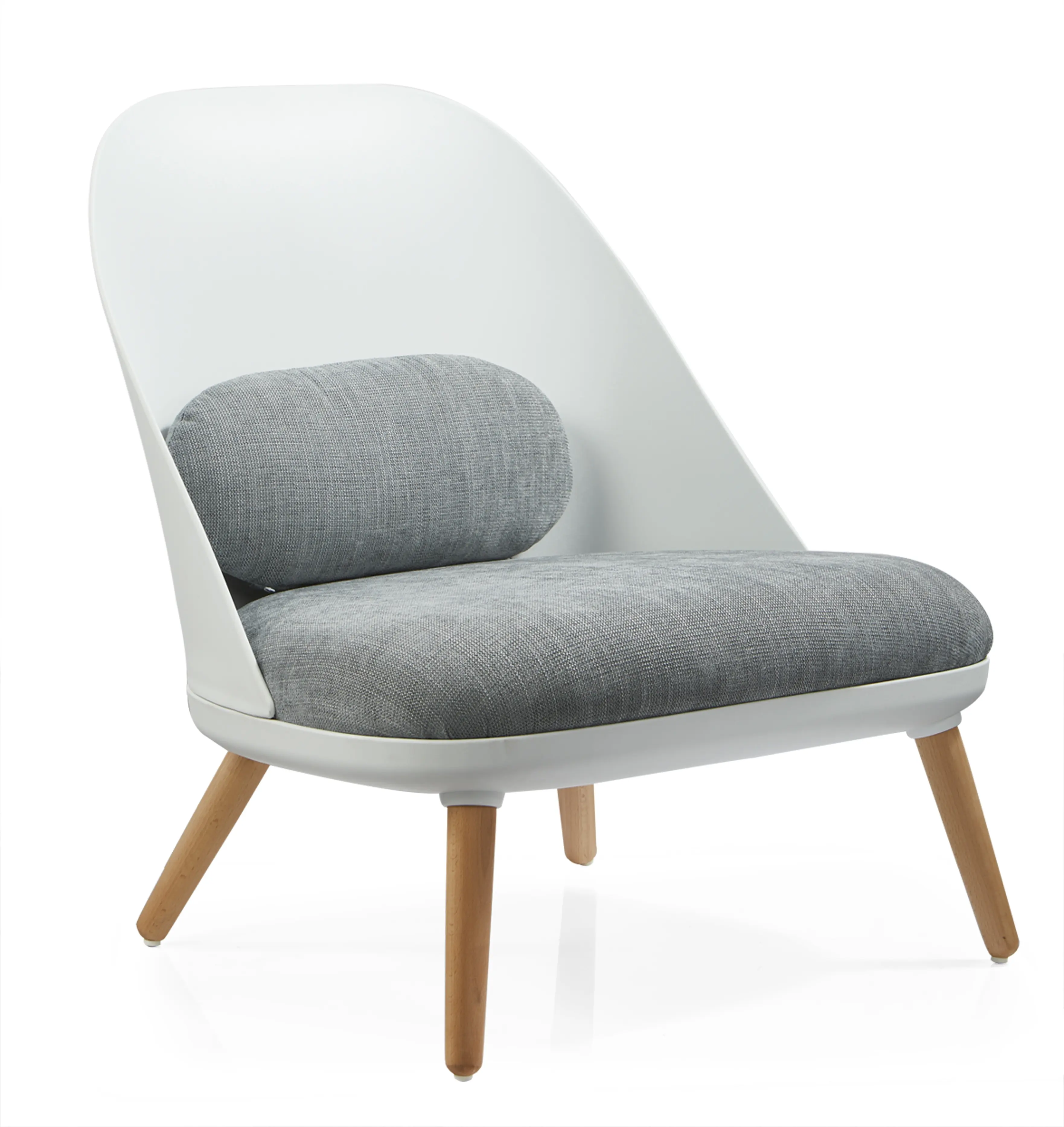 Danimarca Design per il tempo libero sedia per la casa mobili Chaise longue grigia con pouf sedia in tessuto Pp
