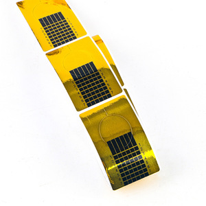 500 pcs נייר דבק עצמי מסמר סיומת טופס uv & ג 'ל עם ציפוי אלומיניום קצה מדבקות צורה
