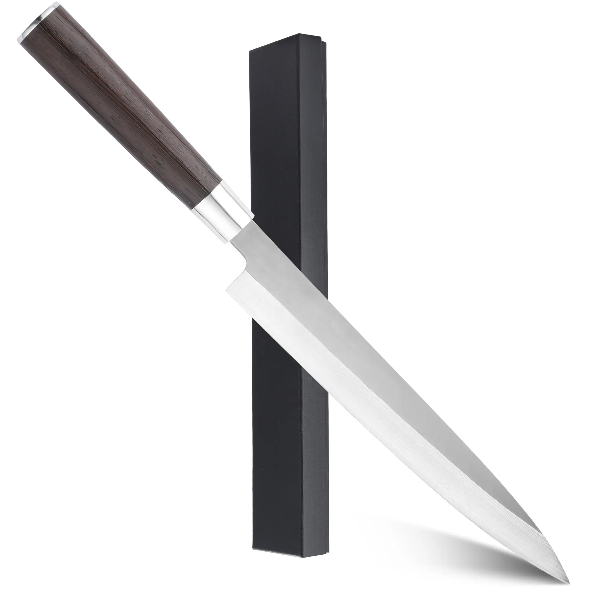 Couteau à Sushi japonais de 10 pouces 7Cr17MOV couteau Sashimi avec poulet wengé manche en bois couteaux à Sushi de cuisine