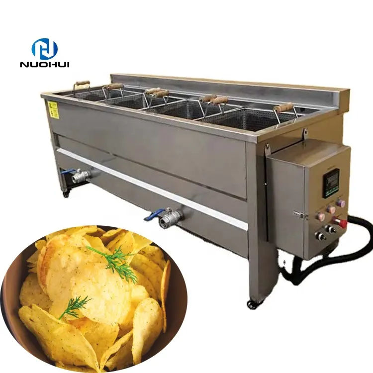 Ticari kullanım için profesyonel gaz fritöz patates cipsi patates kızartması fritöz otomatik kızartma makinesi 304 paslanmaz çelik