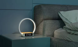 LED Wake up Light With Alarm Clock and Calendar Modern Bedside Snooze Function Wireless Charger 10W 12v Night <strong>Lamp</strong> - Product Image 5