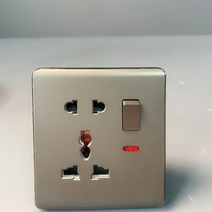 ซ็อกเก็ตสวิตช์ไฟ4ทางโลหะสีเทาพร้อมวัสดุ PC ที่ทนทานและพอร์ต USB เสาเดียวเครือข่าย NFC แรงดันไฟฟ้าสูงสุด250V และ240V - Product Image 6