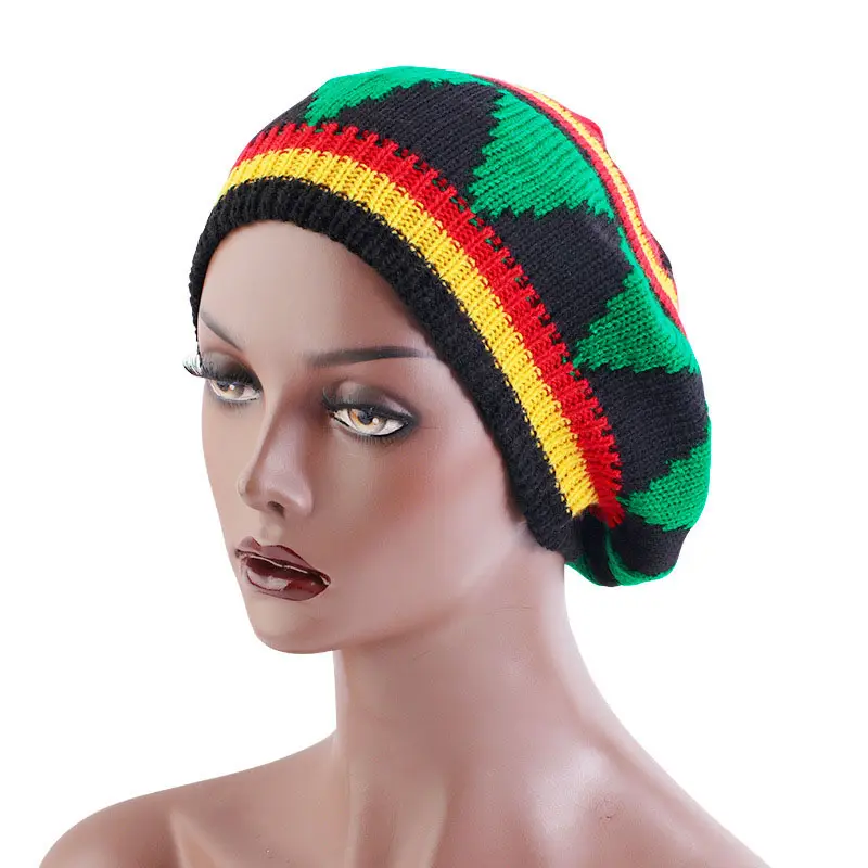 HZM-22166 cappello Slouchy giamaicano berretti all'uncinetto cappello lavorato a maglia all'uncinetto fatto a mano in stile Rasta