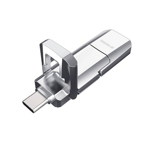 Escritura de alta velocidad 400 M/s Lectura 500 M/s Unidad flash USB sólida 3,2 Tipo C 2 en 1 USB C Stick 128GB 256GB 512GB 1TB Pendrive de metal