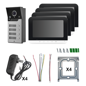 <span class=keywords><strong>Multi</strong></span> Apartamento 4 Wired Tuya Vídeo Campainha Câmera Com Alta Visão Noturna Função Sistema De Controle De Acesso
