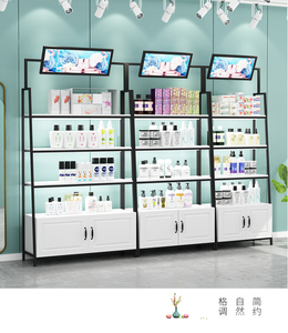 Tùy Chỉnh Sang Trọng <span class=keywords><strong>Loreal</strong></span> Hiện Đại Tầng Thường Vụ Bán Lẻ Trang Điểm Hiển Thị Tủ <span class=keywords><strong>Rack</strong></span> Vàng Mỹ Phẩm Hiển Thị Đứng Cho Mỹ Phẩm Cửa Hàng - Product Image 2