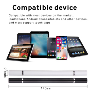 Caneta stylus tablet 2 em 1, venda quente, disco capacitivo, caneta esferográfica