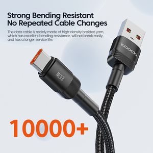 Toocki en iyi fiyat tam uyumlu çip USB 2.0 hızlı şarj kablosu tip C kablo USB A C tipi kablo 5A 100W kablo - Product Image 6