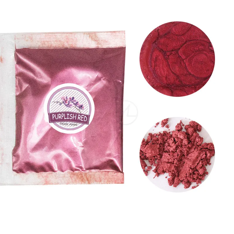 Mica Powder Natural Purplish Red Powder Pigments Cosmetic Grade resina epossidica Dye Pearl Mica Powder per sapone Lipgloss Making