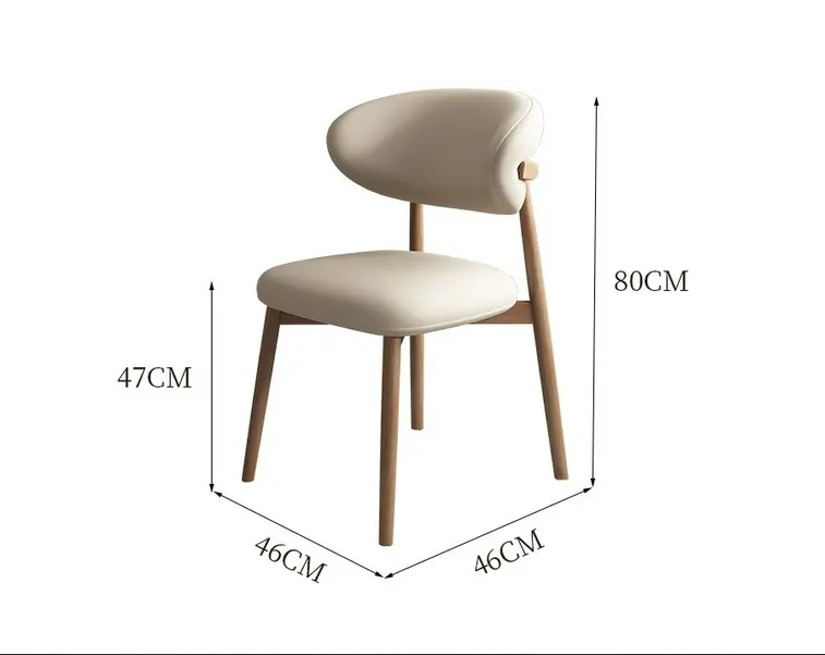 Moderne Eenvoudige Massief Houten Eetkamerstoel Nordic Luxe Designstoel Woonkamer Rugleuningstoel